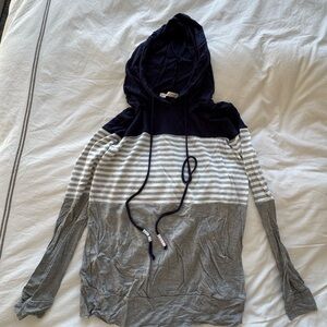 Nantucket Striped Hooded Long Sleeve Top